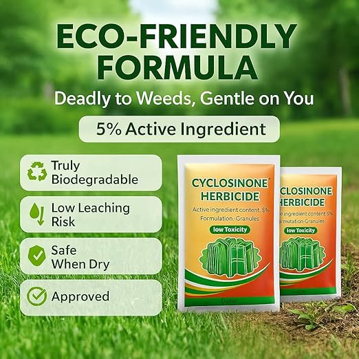 Cyclosinone Herbicide Granules and growth supplements (pack of 2)