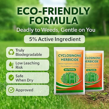 Cyclosinone Herbicide Granules and growth supplements (pack of 2)