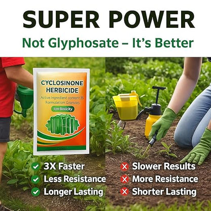 Cyclosinone Herbicide Granules and growth supplements (pack of 2)
